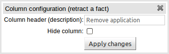 Delete an existing fact popup