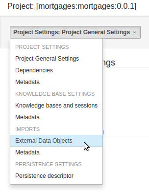 Project Editor - External Data Objects