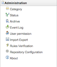 Finding the Repository Configuration Manager in the Administration section