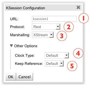 Knowledge Session Configuration Dialog