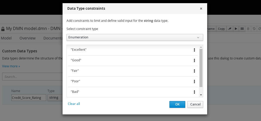 dmn custom data type constraints