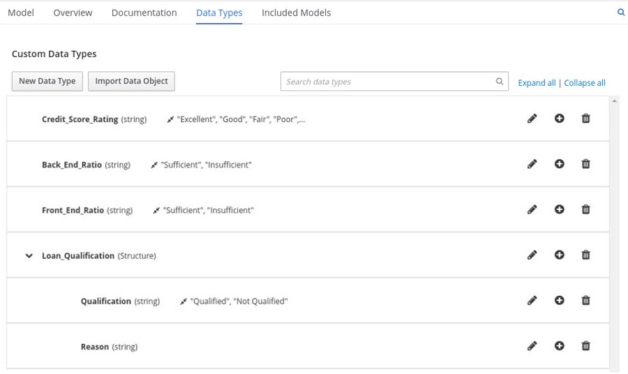 dmn manage data types structured2