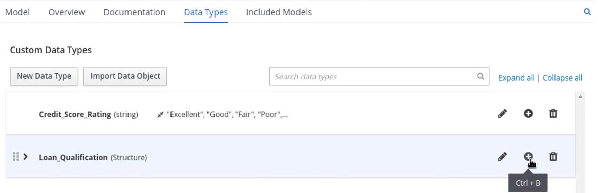 dmn manage data types structured