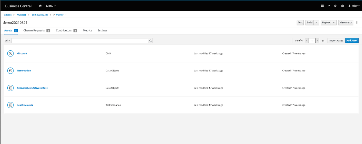 Example of a DMN decision service